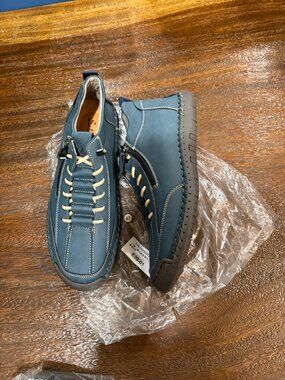 Salkin USA Navy ankle boot booties High top sneaker no tie sz 9.5 - 10  EU 43